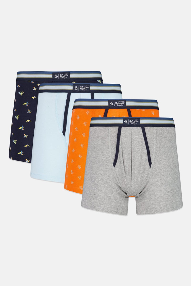 Original Penguin Men 4 Pieces Brand Logo Boxer Briefs, Multicolor - Image 1