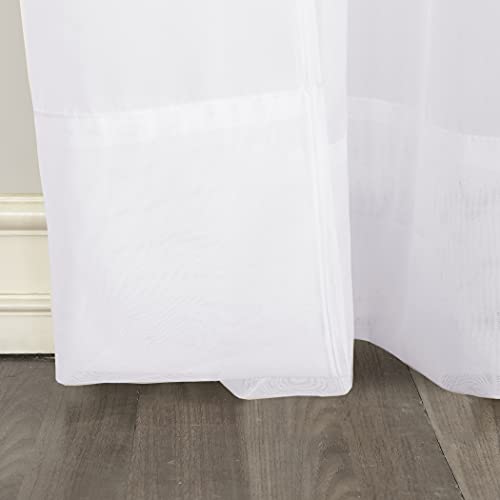 No. 918 53566 Emily Sheer Voile Rod Pocket Curtain Panel, 59" x 95", White - Image 4