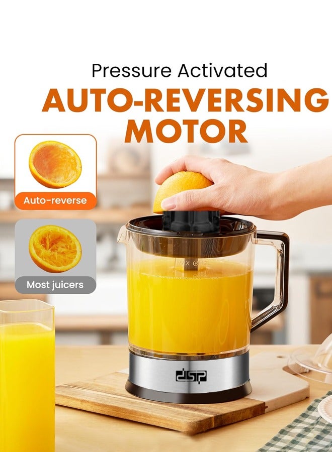 دي اس بي عصارة حمضيات كهربائية ، خالية من البيسفينول أ و 2 مخاريط مع التحكم في اللب ، عصارة كهربائية للبرتقال والليمون والليمون والجريب فروت مع صنبور سهل الصب ، 1.2 لتر ، كي جي 1083 أسود / ستانلس ستيل - Image 4