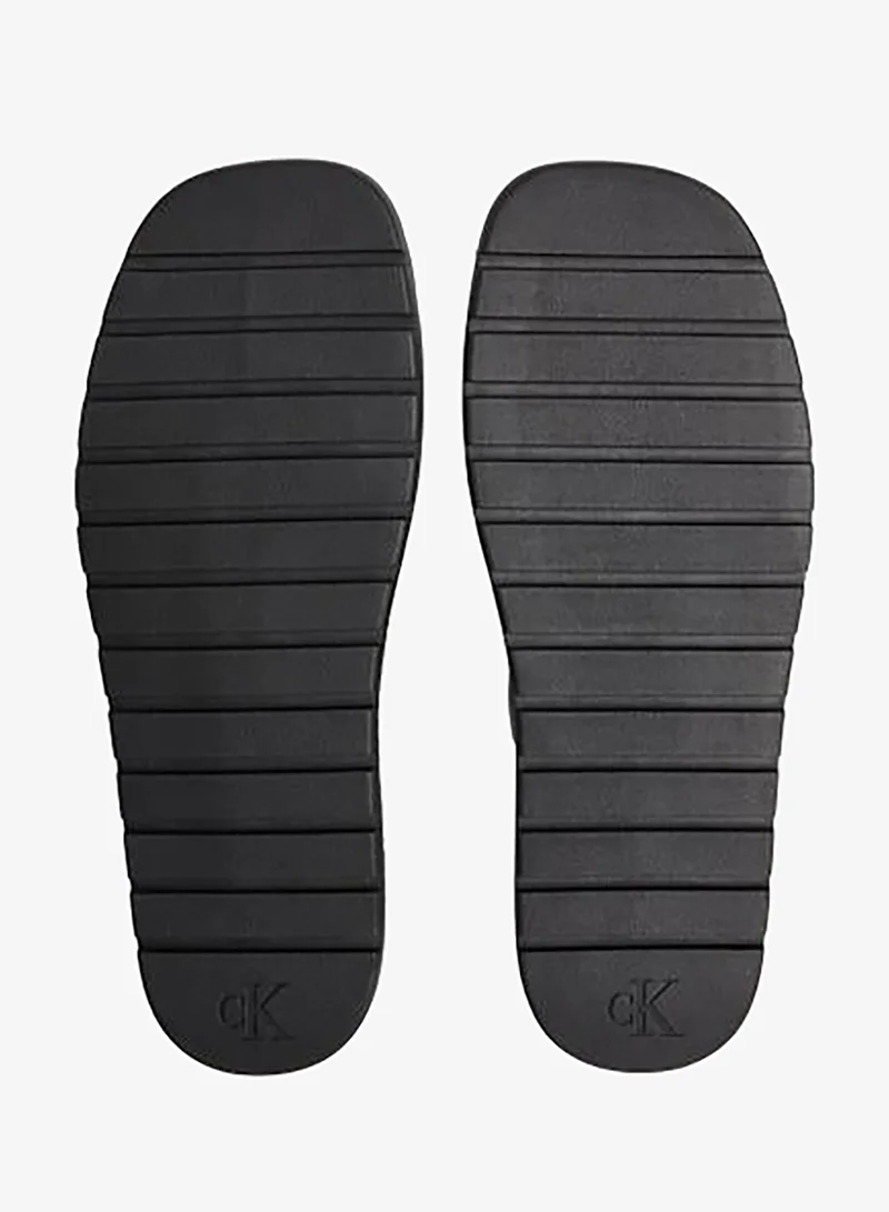 Calvin Klein Turbulence/Black Leather Double Strap Sandals for Men | Best Price UAE