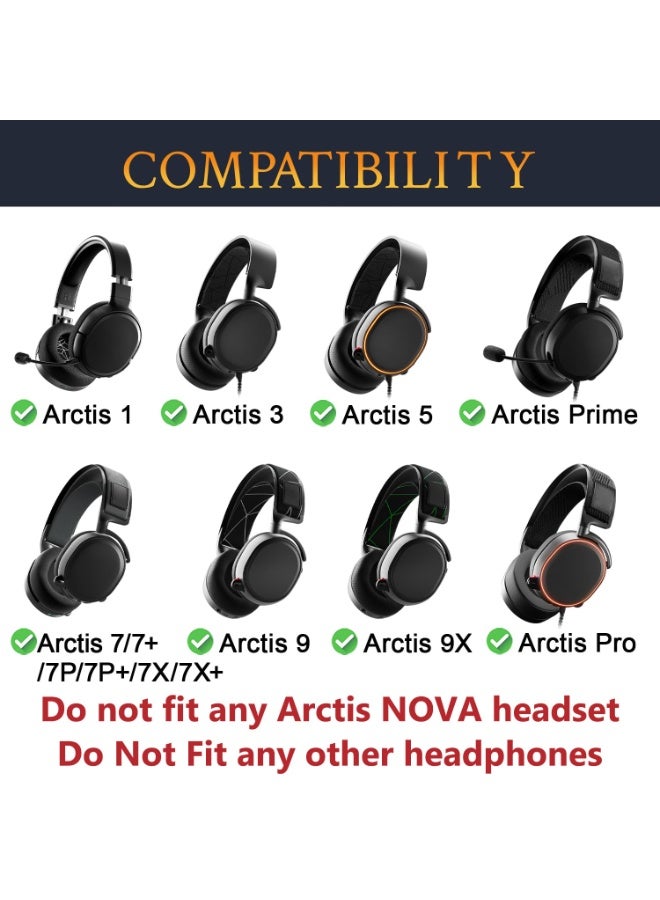 وسادات أذن بديلة من جل التبريد لسماعات SteelSeries Arctis 1/3/5/Arctis 7/7+/7P/7P+/7X/7X+/9/9X/Pro/Prime (لا تتوافق مع سماعات Arctis Nova)، مزودة برغوة عازلة للضوضاء. - Image 2