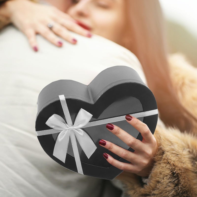 مجموعة صندوق هدايا على شكل قلب من 3 قطع بنافذة للزهور والفراولة لحفل الزفاف وعيد الحب - Image 4