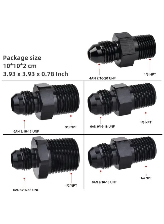 8AN To 1 2 NPT Male Flare To Pipe Straight Fuel Rail Adapter Fitting 2 Pack - Image 2