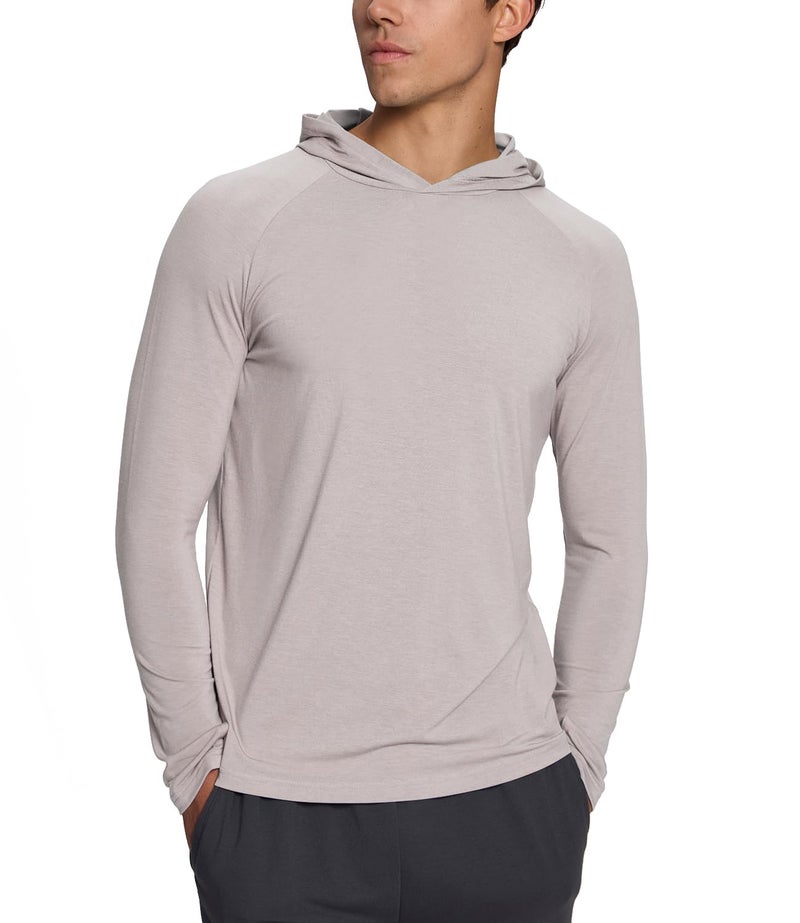 BAMBOO COOL Mens UPF 50 Sun Protection Hoodies Soft and Lightweight Long Sleeve SPF Fishing Thumbhole Shirts Hooded Silver Gray - Image 2