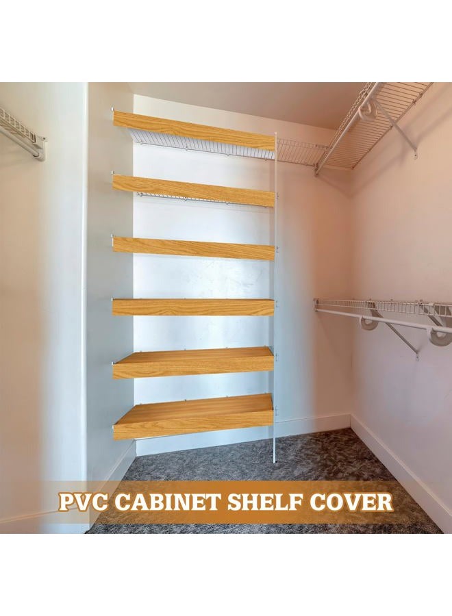 Hoolerry 5 Pcs Wire Shelf Covers Foamed PVC Wire Rack Covers for Removable Closet (Not Wood) Pantry Shelves for Cabinet Bathroom Kitchen Shelving Decoration(Wood Color,29x16 Inch) - Image 4