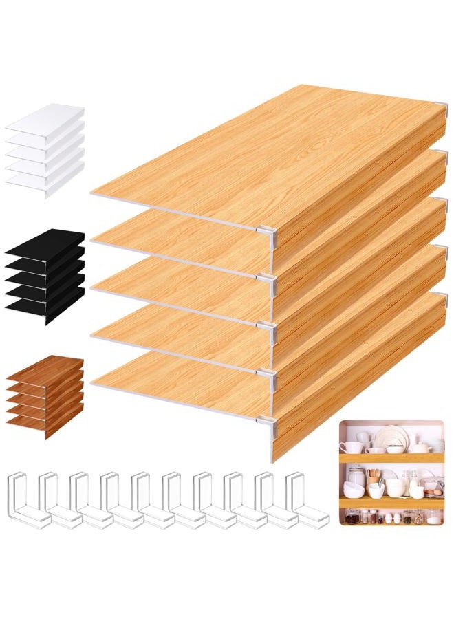Hoolerry 5 Pcs Wire Shelf Covers Foamed PVC Wire Rack Covers for Removable Closet (Not Wood) Pantry Shelves for Cabinet Bathroom Kitchen Shelving Decoration(Wood Color,29x16 Inch) - Image 1