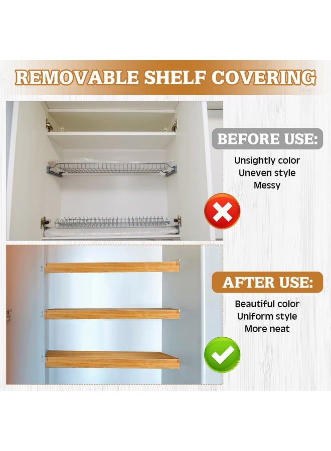 Hoolerry 5 Pcs Wire Shelf Covers Foamed PVC Wire Rack Covers for Removable Closet (Not Wood) Pantry Shelves for Cabinet Bathroom Kitchen Shelving Decoration(Wood Color,29x16 Inch) - Image 3