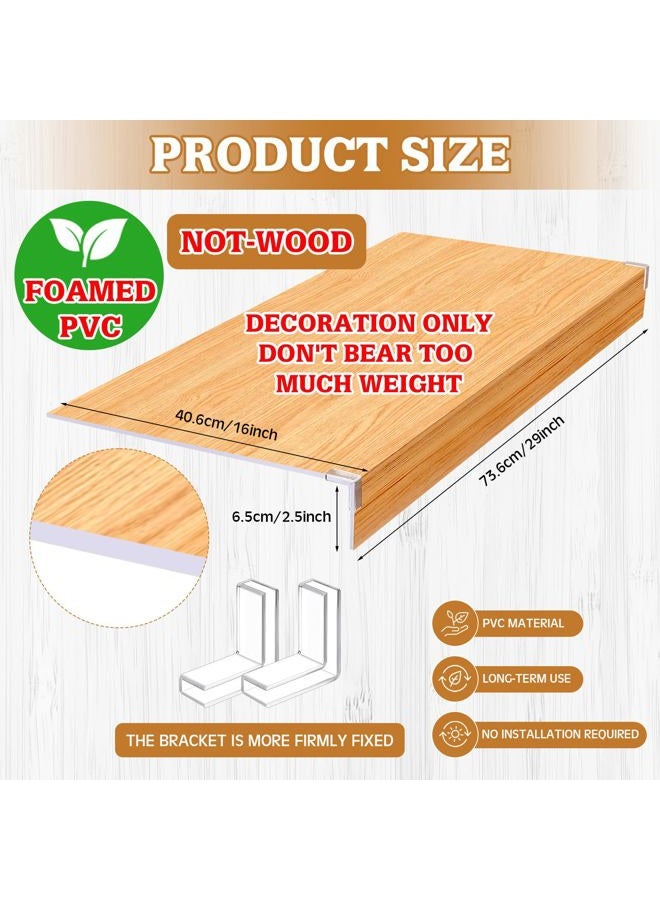 Hoolerry 5 Pcs Wire Shelf Covers Foamed PVC Wire Rack Covers for Removable Closet (Not Wood) Pantry Shelves for Cabinet Bathroom Kitchen Shelving Decoration(Wood Color,29x16 Inch) - Image 2