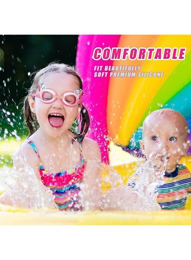 CAMPANAS 4-Piece Set of Children's Swimming Caps with Goggles and Nose Clip Earplugs, Suitable for both Girls and Boys, Silicone Waterproof Swimming and Swimming Caps - Image 3