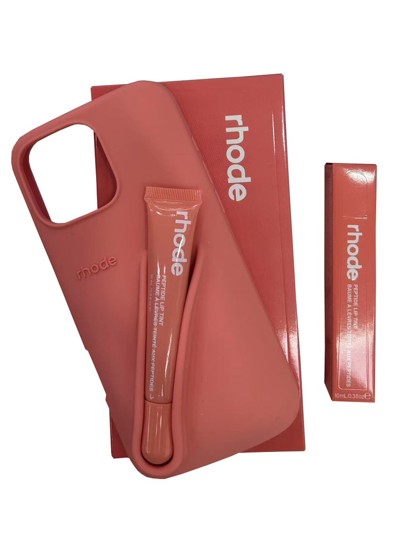 rhode Simple Lip Support Adhesive Iphone Mobile Phone Case  Mobile Phone Lip Gloss Rubber Case Moisturizing Lipstick Lip Support(Peach pit) - Image 2