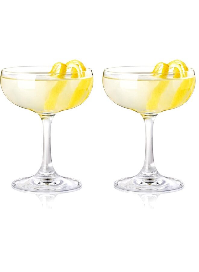 يُسلِّم قطعتان من أكواب كوبيه، أكواب مارتيني لحفلات الكوكتيل، أكواب كوكتيل مثالية لمارغريتا، مانهاتن، أدوات زجاجية أنيقة للترفيه، ملحقات بار المنزل، 7 أونصة - Image 1