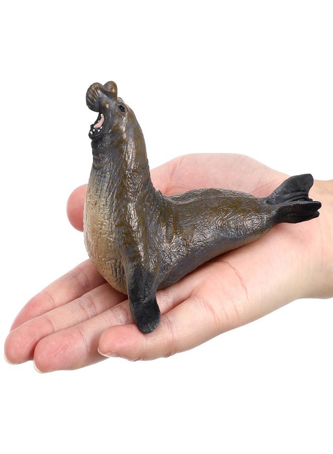 TOYANDONA Kids Elephant Seal Model Toy Realistic Sea Creature Figurines Model Sealife Toy Figures Kids Educational Toy (Light Brown) - Image 4