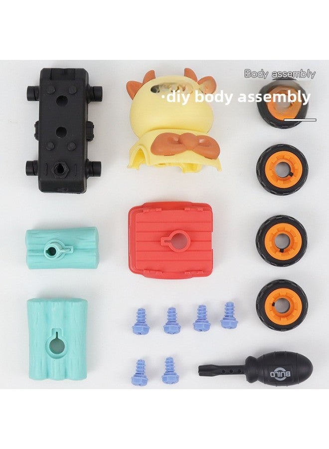 Children's Q Meng Disassembly Animal Car Project Detachable Screw Assembly Set Bag Model Toy Direct Sales-Color:Blue - Image 5