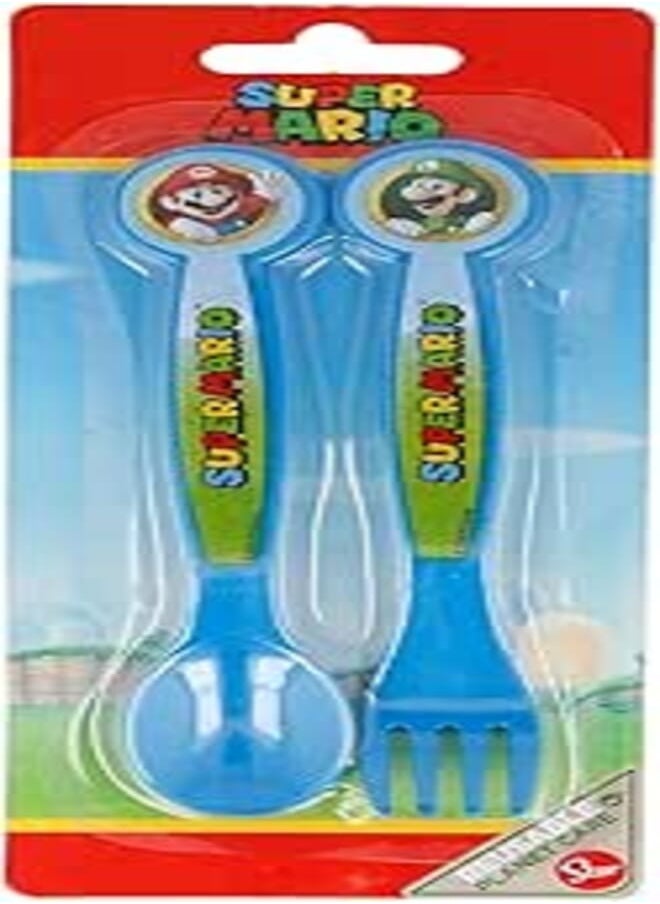 STOR Stor Super Mario 2 Pcs Set Spoon and Fork 