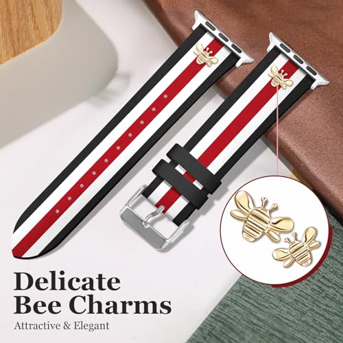 MOINSPIRE Designer Leather Bands with Charms Compatible with Apple Watch 38mm 40mm 41mm 42mm(S11/10) Women Men Genuine Leather Strap Elegant Wristbands for iWatch Series 11/10/9/8/7/6/5/3/2/1/SE/Ultra - Image 5