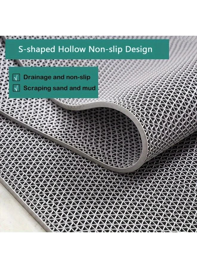 Green S Shaped Hollow Non Slip Bath Mat Anti Skid Safety Floor Mat 60x90cm - Image 2