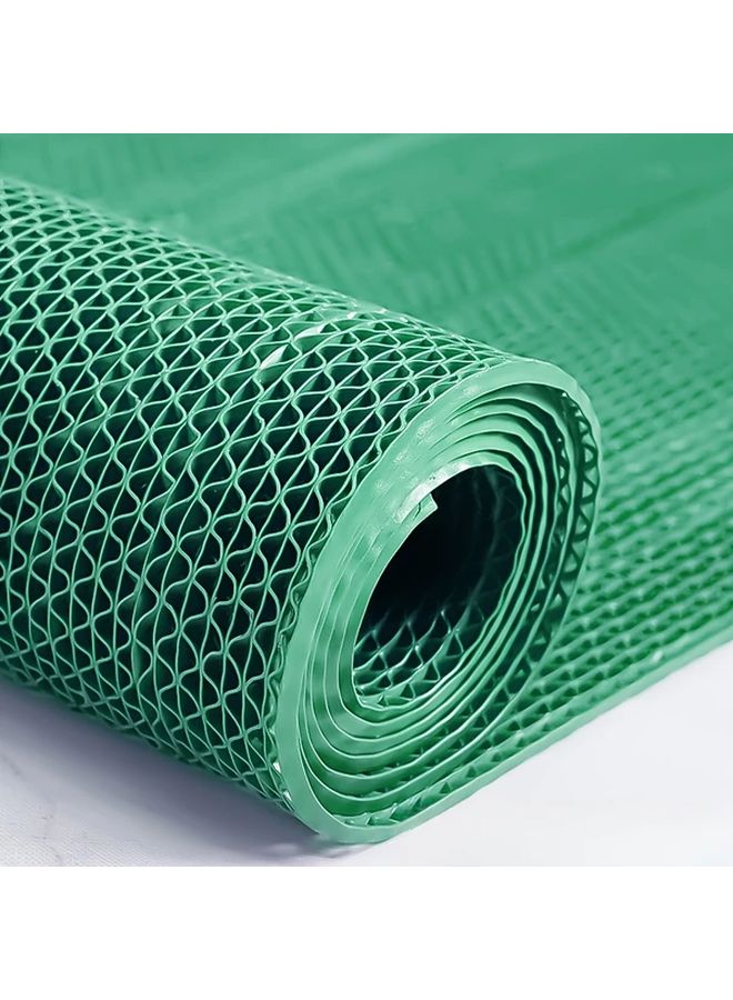 Green S Shaped Hollow Non Slip Bath Mat Anti Skid Safety Floor Mat 60x90cm - Image 1