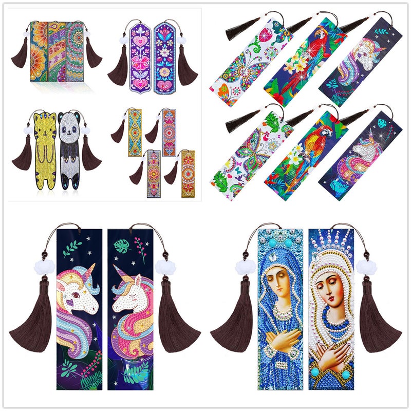 Diy Diamond Painting Bookmark Leather Tassel Special-Shaped Diamond Mandala 5D Diamond Embroidery Type Decoration 2 Pieces3 - Image 2