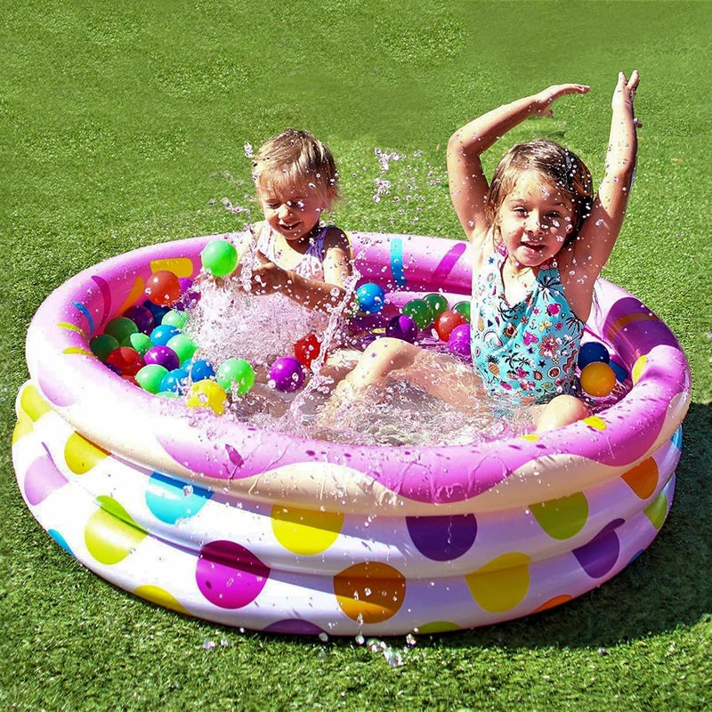 Sloosh 3 Pack 45" X 10" Inflatable Kiddie Pools, Watermelon & Pineapple & Cupcake Swimming Pool for Kids Seasonal Merriment, Indoor&Outdoor Water Pool Baby Swimming Pool Pit Ball Pool - Image 4