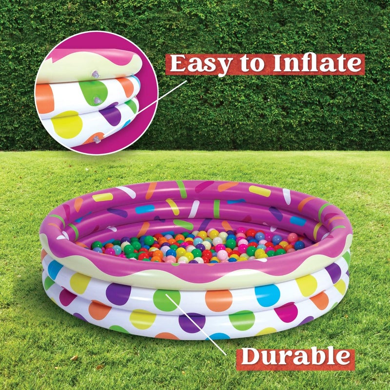Sloosh 3 Pack 45" X 10" Inflatable Kiddie Pools, Watermelon & Pineapple & Cupcake Swimming Pool for Kids Seasonal Merriment, Indoor&Outdoor Water Pool Baby Swimming Pool Pit Ball Pool - Image 5