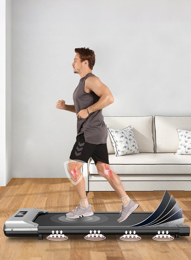 الحلم جهاز المشي تحت المكتب 2 في 1، محمول، قابل للطي، كهربائي، مزود بمحرك، جهاز للمشي والركض مزود بجهاز تحكم عن بعد للتمارين المنزلية والمكتبية - Image 2