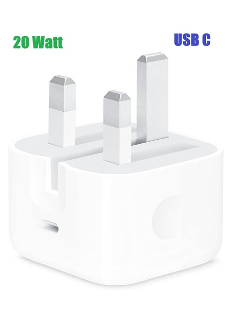 شاحن ايفون سريع 20 وات | شاحن حائط USB C سريع متوافق مع iPhone 15/14/14 Pro/14 Pro Max/13/12/SE2020/11/XR/XS Max/X/iPad