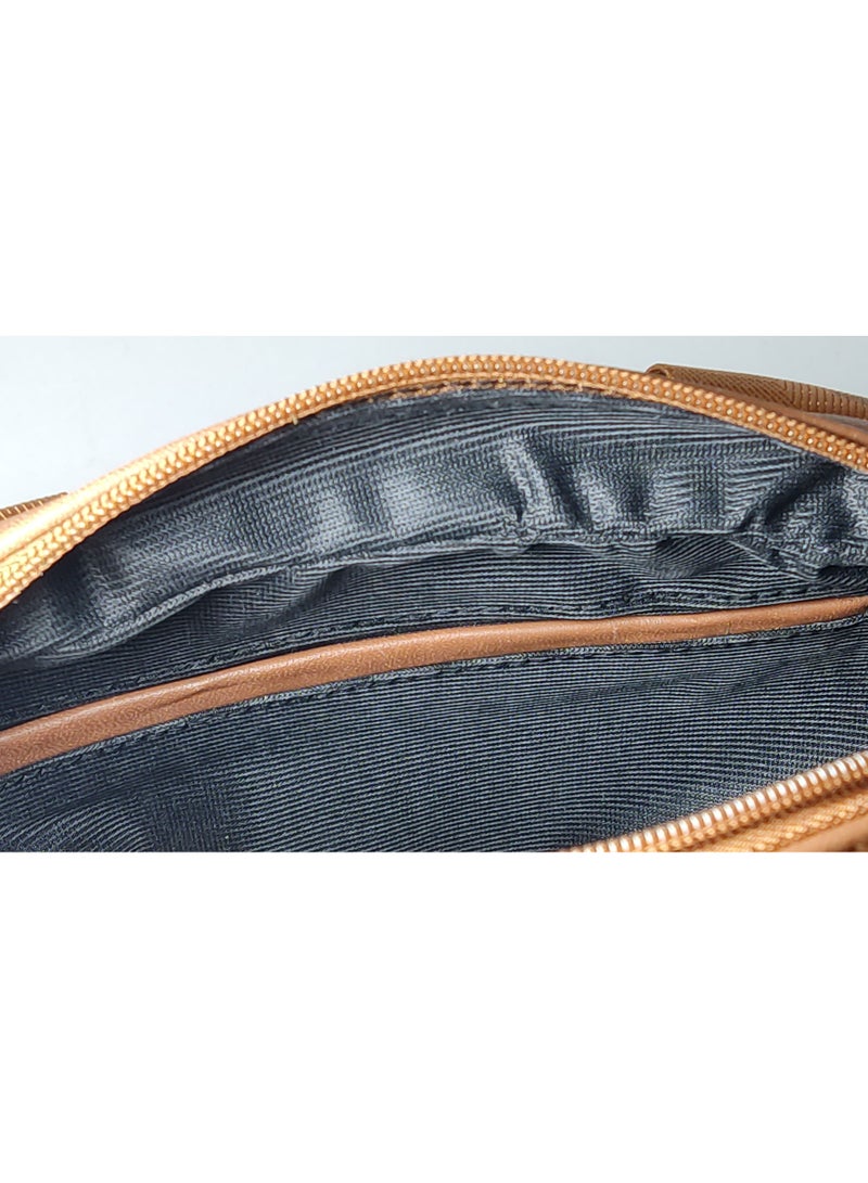 LEATHERIA Men’s Genuine Leather Crossbody Bag With Classy Design, Medium Size  - Image 5