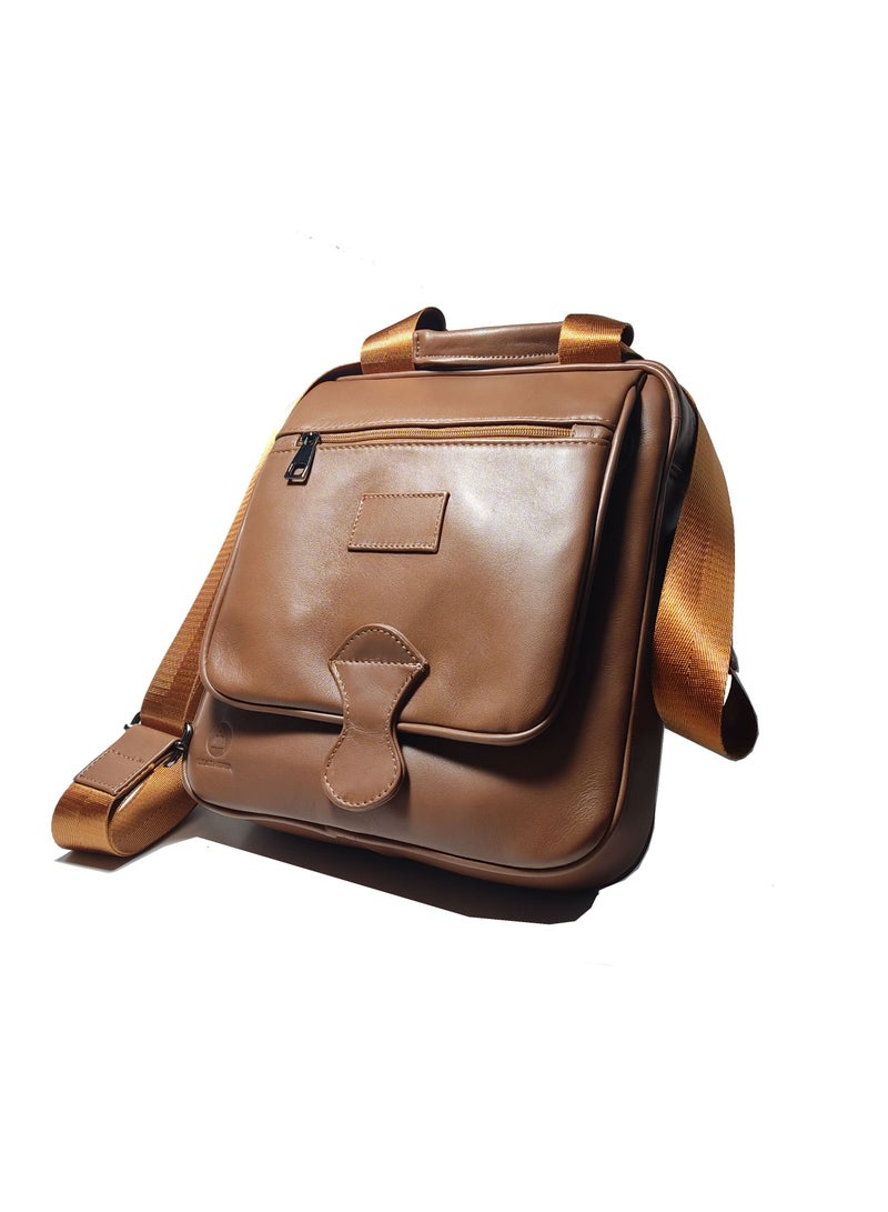 LEATHERIA Men’s Genuine Leather Crossbody Bag With Classy Design, Medium Size  - Image 1