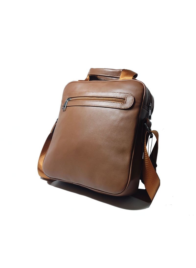 LEATHERIA Men’s Genuine Leather Crossbody Bag With Classy Design, Medium Size  - Image 2