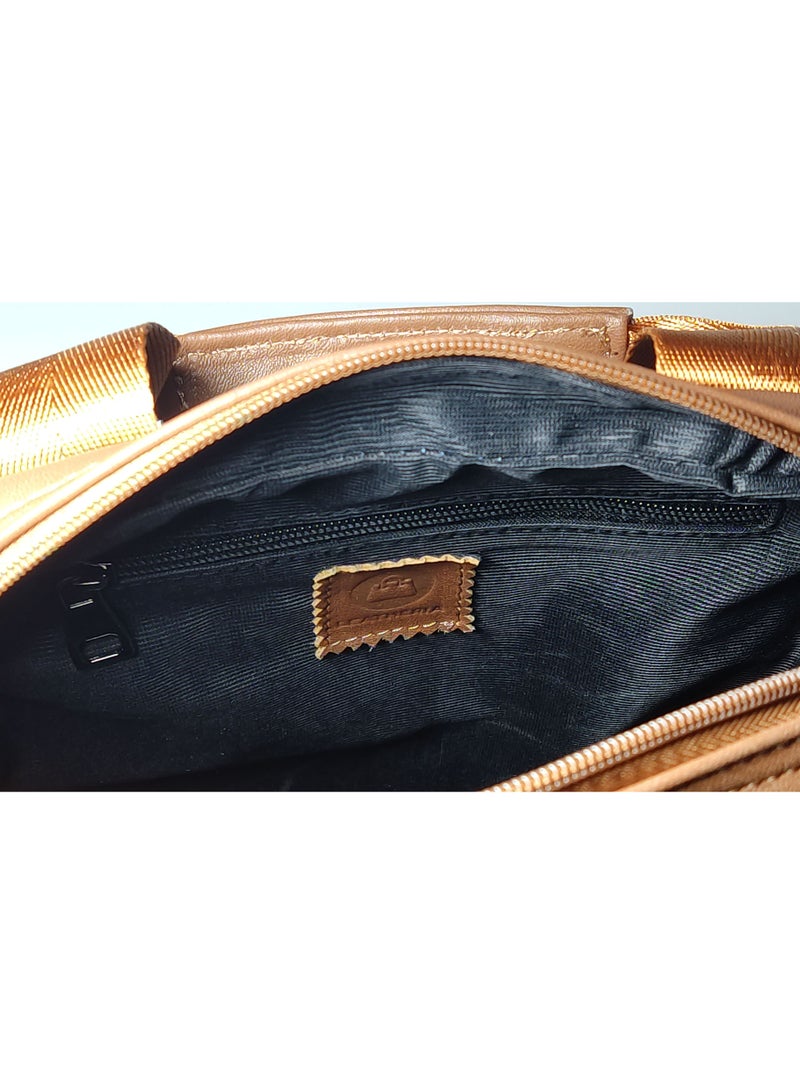 LEATHERIA Men’s Genuine Leather Crossbody Bag With Classy Design, Medium Size  - Image 4