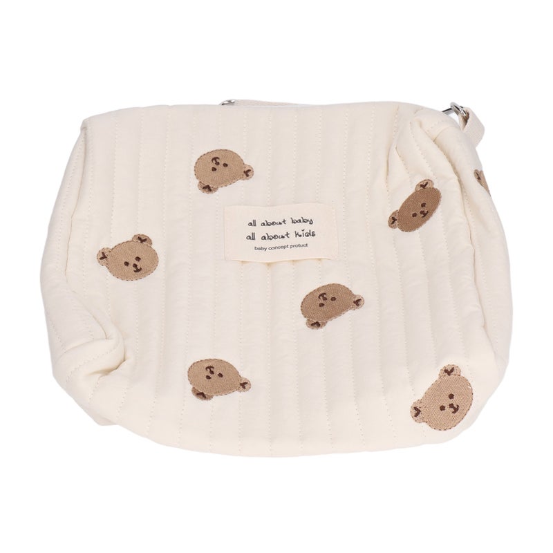 Multifunctional Portable Stroller Baby Diaper Bag Cute Pattern Nappy Diaper Storage BagBear Embroidery - Image 1
