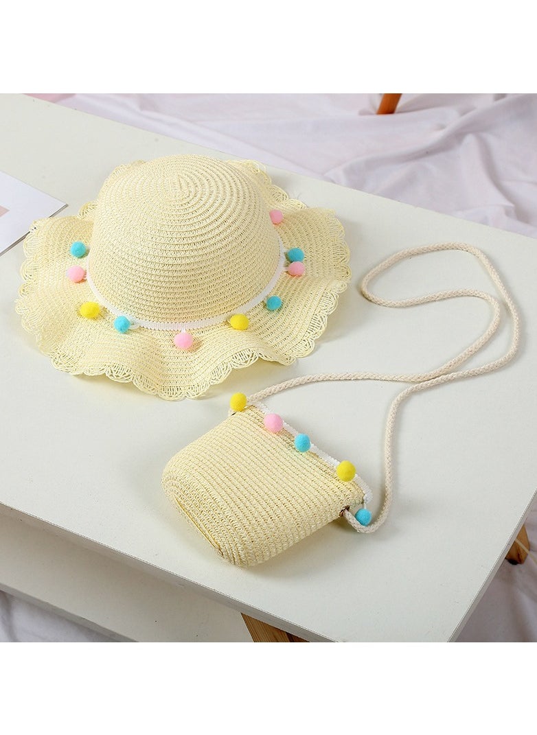 KUYING - New Children's Cool Hat Rope Ball Bag Set Sunshade Hat - Image 1