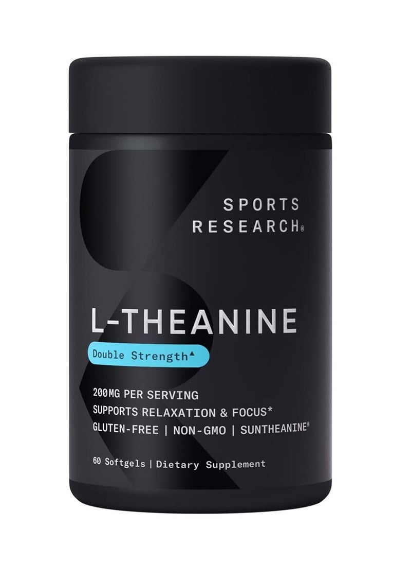 SPORTS RESEARCH - Sports Research L-theanine 200 mg, 60 Softgels - Image 1