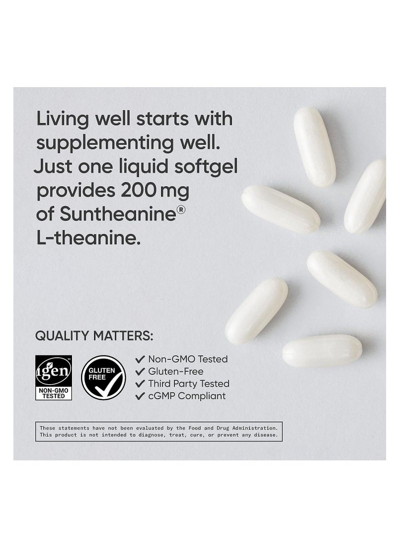 SPORTS RESEARCH - Sports Research L-theanine 200 mg, 60 Softgels - Image 1