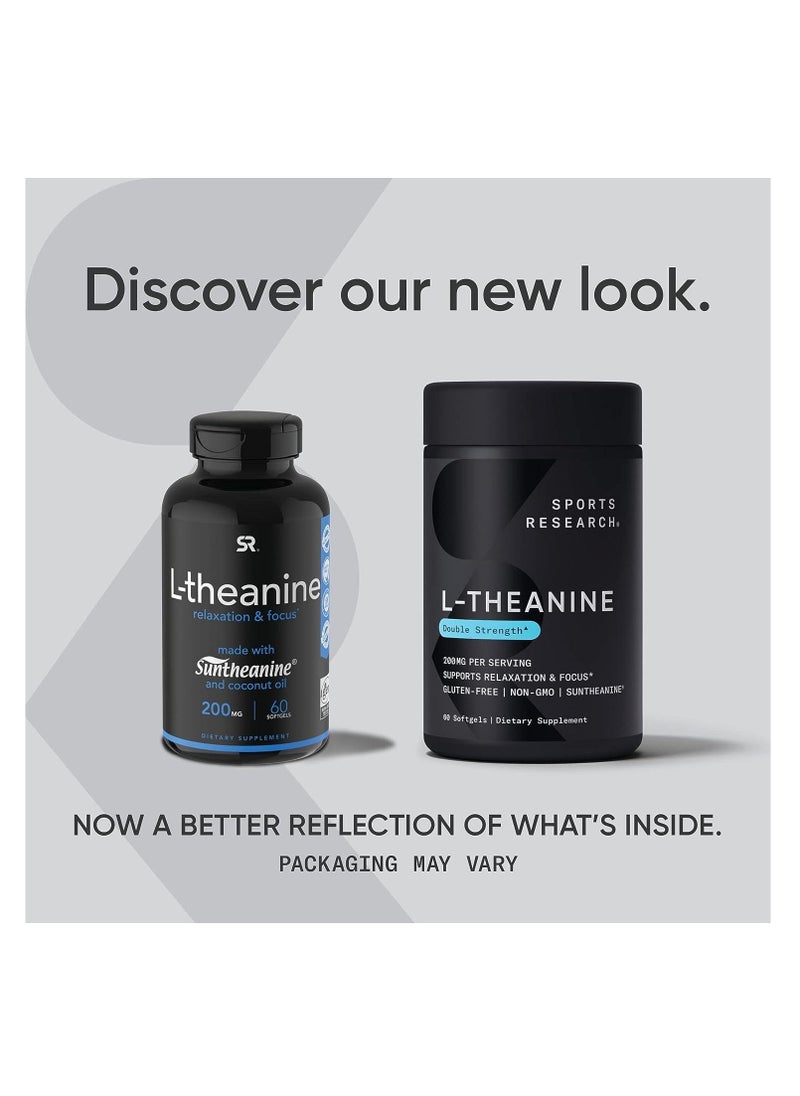 SPORTS RESEARCH - Sports Research L-theanine 200 mg, 60 Softgels - Image 1