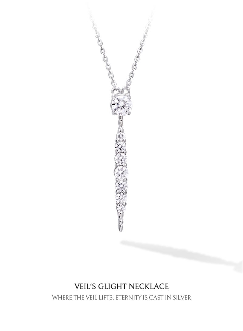 AWNL Veil's Twilight Necklace for Women – Pendant with White Zirconia Gemstone and Sterling Silver, Middle East Exclusive Collection - Image 4