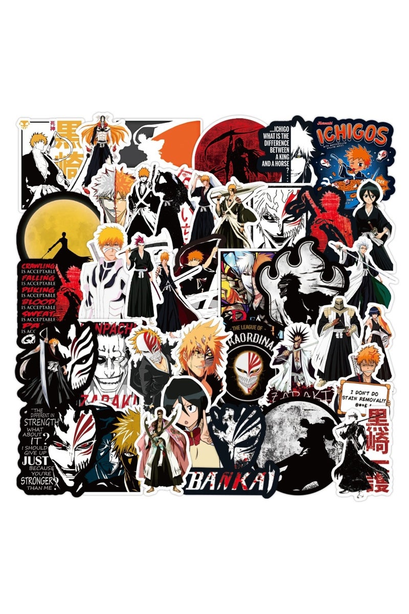 MULTICOLOR 50Pcs Kurosaki Ichigo Bleach Cartoon Stickers Girls Rukia Inoue Sticker Car Laptop Skateb