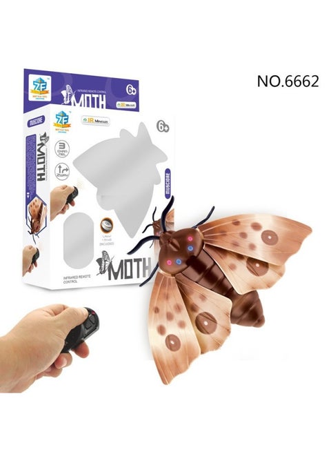 Children's Electric Trick Simulation Reptile Remote Control Infrared Intelligent Induction Mouse Funny Cat Toy-Color:6662 Infrared Remote Control Moth 220g