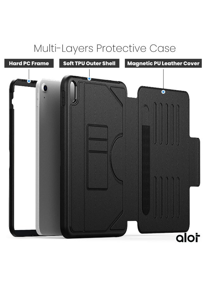 ALot Magnetic iPad Case for iPad 10th Gen (10.9-inch) - Multi-Functional Cover with Thermoline Protection, 5 Magnetic Rings, & Integrated Pencil Holder - Image 5