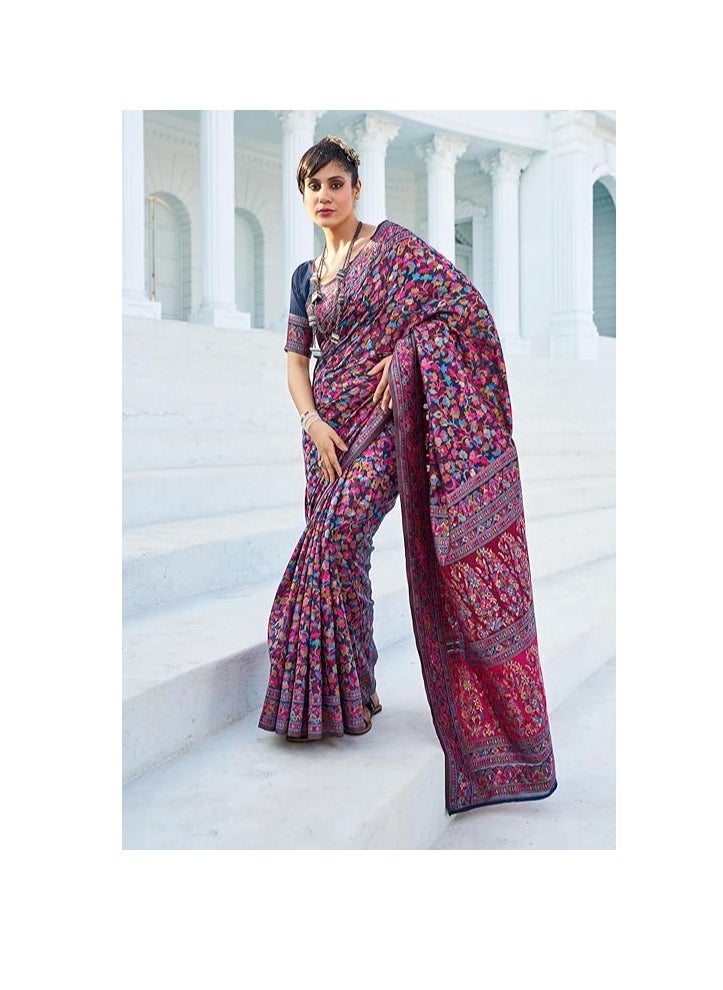 Womens Kanjivaram Banarasi Silk Saree Kanchipuram Patola saree