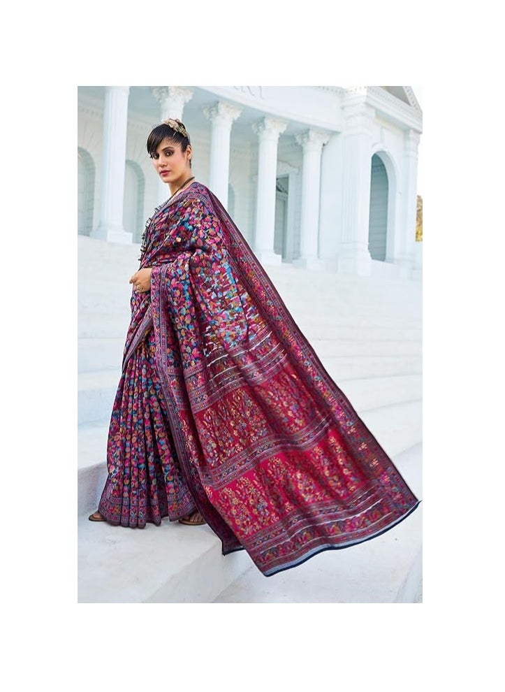 Womens Kanjivaram Banarasi Silk Saree Kanchipuram Patola saree