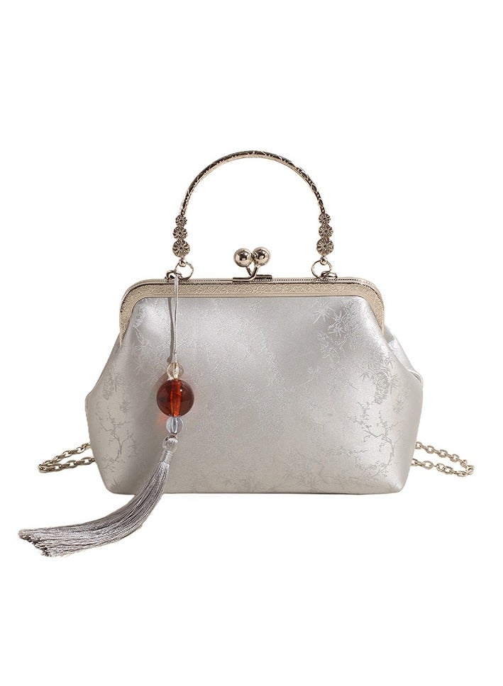 New Evening Bag Women's Shoulder Crossbody Bag Ins Chain Clip Bag Tassel Fashion Versatile Women's Bag  - Image 1