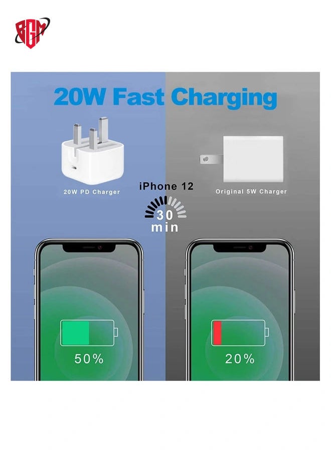 BGM - 20W Foldable Fast Charging Wall Adapter Compatible with Apple iPhone12 Pro Max/11 Pro Max/SE/iPad - Image 1