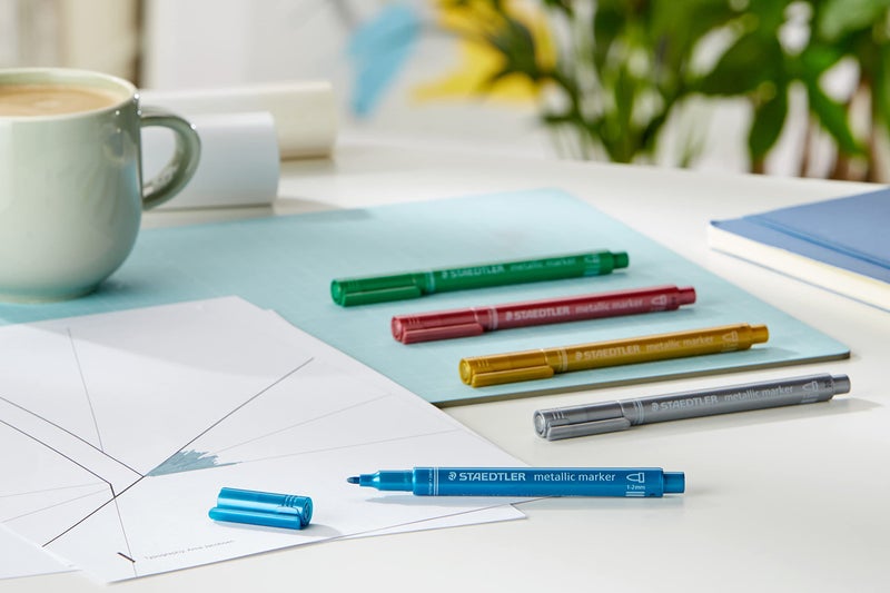STAEDTLER 8323-S BK5 Metallic Markers - Assorted Colours (Pack of 5) - Image 2