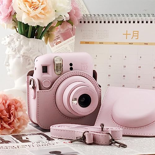 Frankmate Protective Case Compatible with Fujifilm Instax Mini 12 Instant Film Camera with Accessory Pocket and Adjustable Strap (Pink) - Image 5