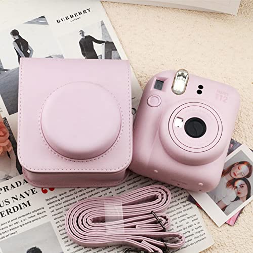 Frankmate Protective Case Compatible with Fujifilm Instax Mini 12 Instant Film Camera with Accessory Pocket and Adjustable Strap (Pink) - Image 4