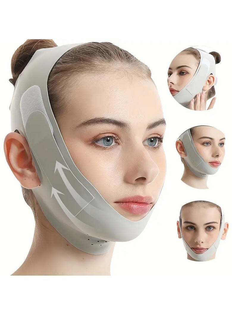 Goolsky V-Face Lifting Belt for Men and Women, Adjustable Double Chin Reducer Strap, Breathable & Comfortable, Unscented Reusable Contouring Bandage - Image 1