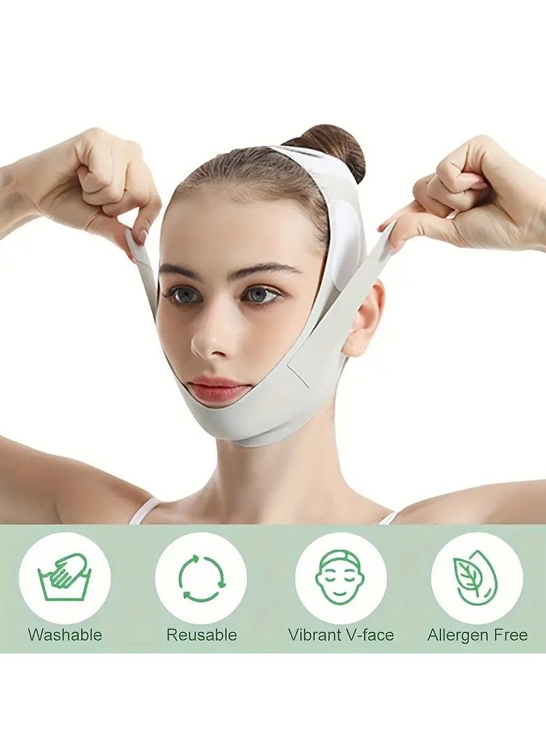 Goolsky V-Face Lifting Belt for Men and Women, Adjustable Double Chin Reducer Strap, Breathable & Comfortable, Unscented Reusable Contouring Bandage - Image 3