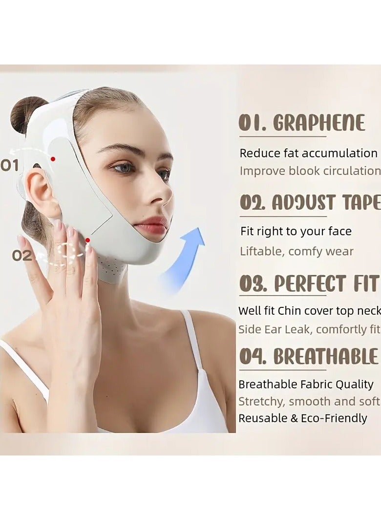 Goolsky V-Face Lifting Belt for Men and Women, Adjustable Double Chin Reducer Strap, Breathable & Comfortable, Unscented Reusable Contouring Bandage - Image 5