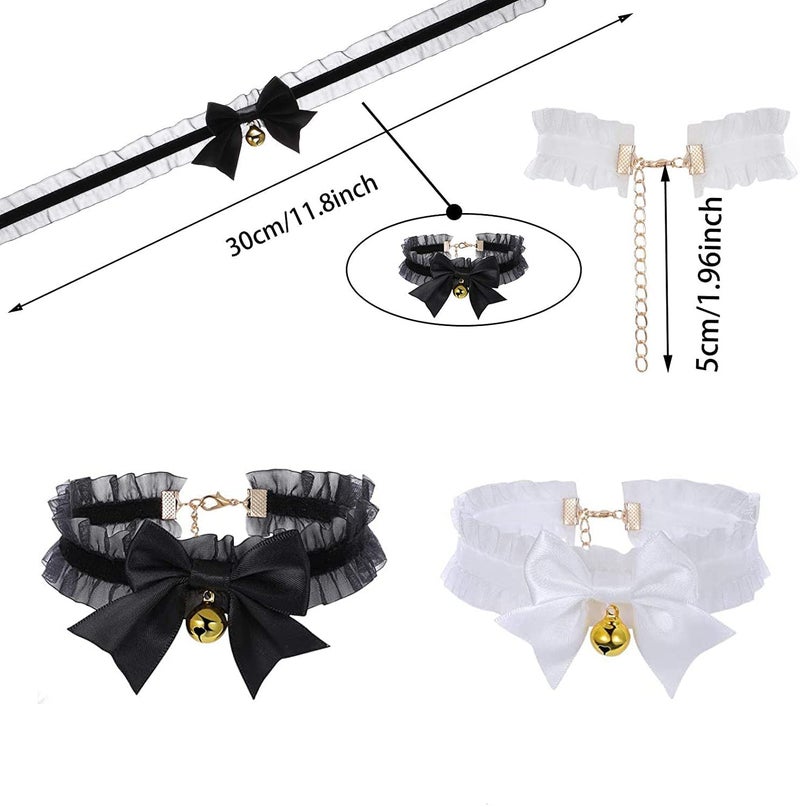Faylay Cosplay Women Plush Furry Cat Ears Headwear Accessory for Party (2-BMFLBHDJ&Necklace) - Image 3